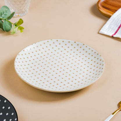 Retro White Ceramic Snack Plate 7.5 Inch Set Of 2