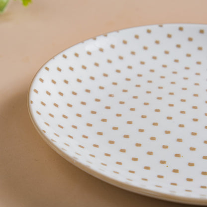Retro White Ceramic Snack Plate 7.5 Inch Set Of 2