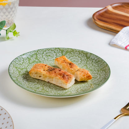 Ethnic Sage Green Snack Plate 7.5 Inch Set Of 2