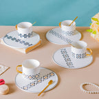 Geometric Cup And Plate Set