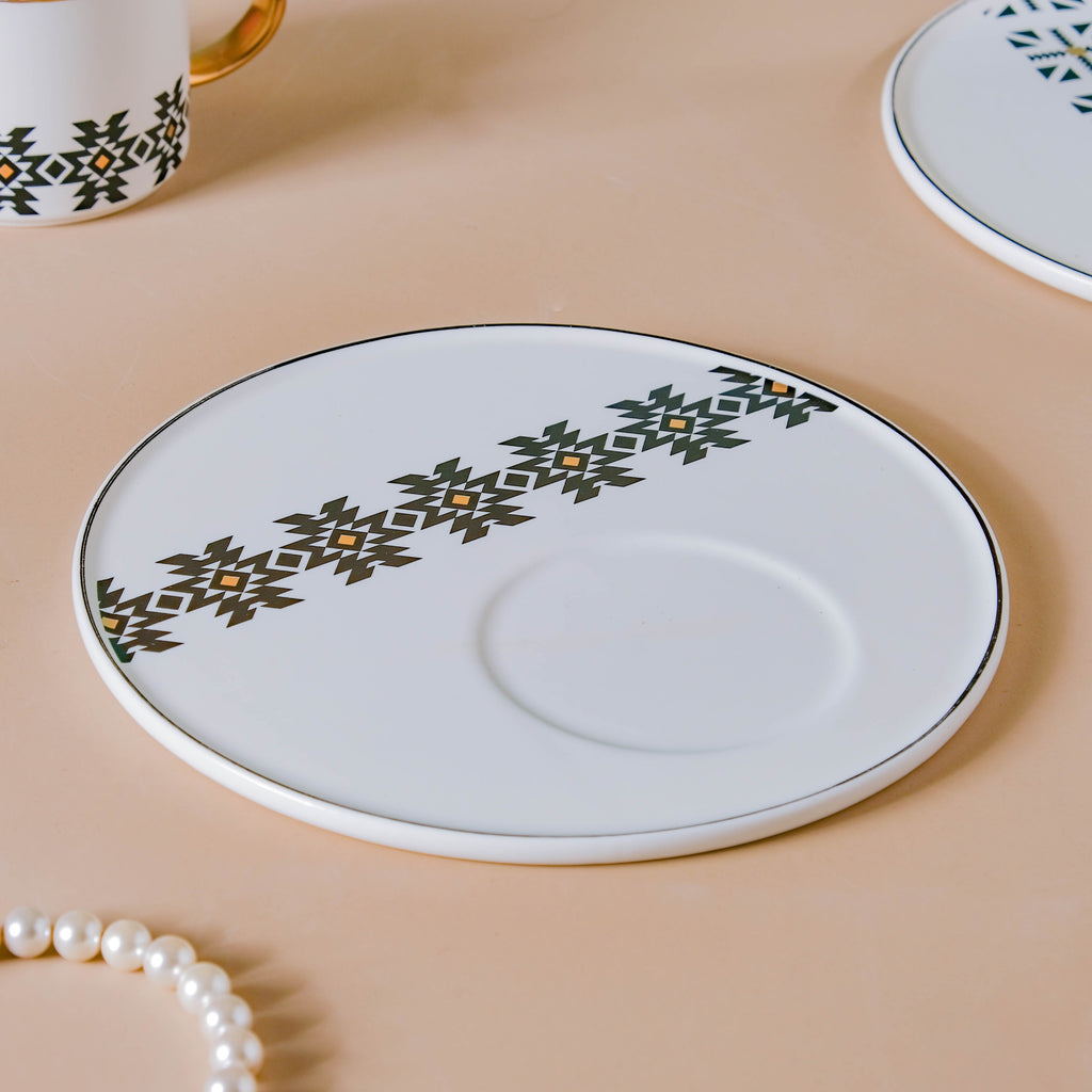 Geometric Cup And Plate Set