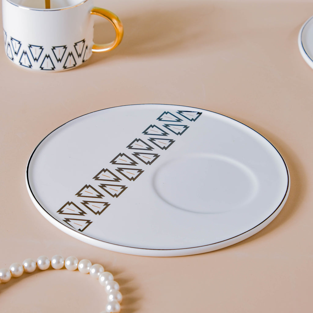 Geometric Cup And Plate Set