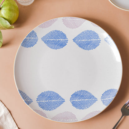 House of Eden Patterned Leaf Dinner Plate 11 Inch