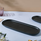 Black Long Ceramic Serving Platter