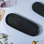 Black Long Ceramic Serving Platter