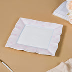 Riona Ceramic Platter White And Pink 9 Inch