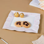 Riona Ceramic Platter White And Pink 9 Inch