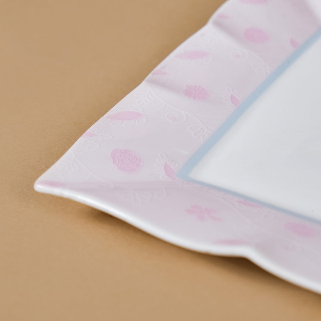 Riona Ceramic Platter White And Pink 9 Inch