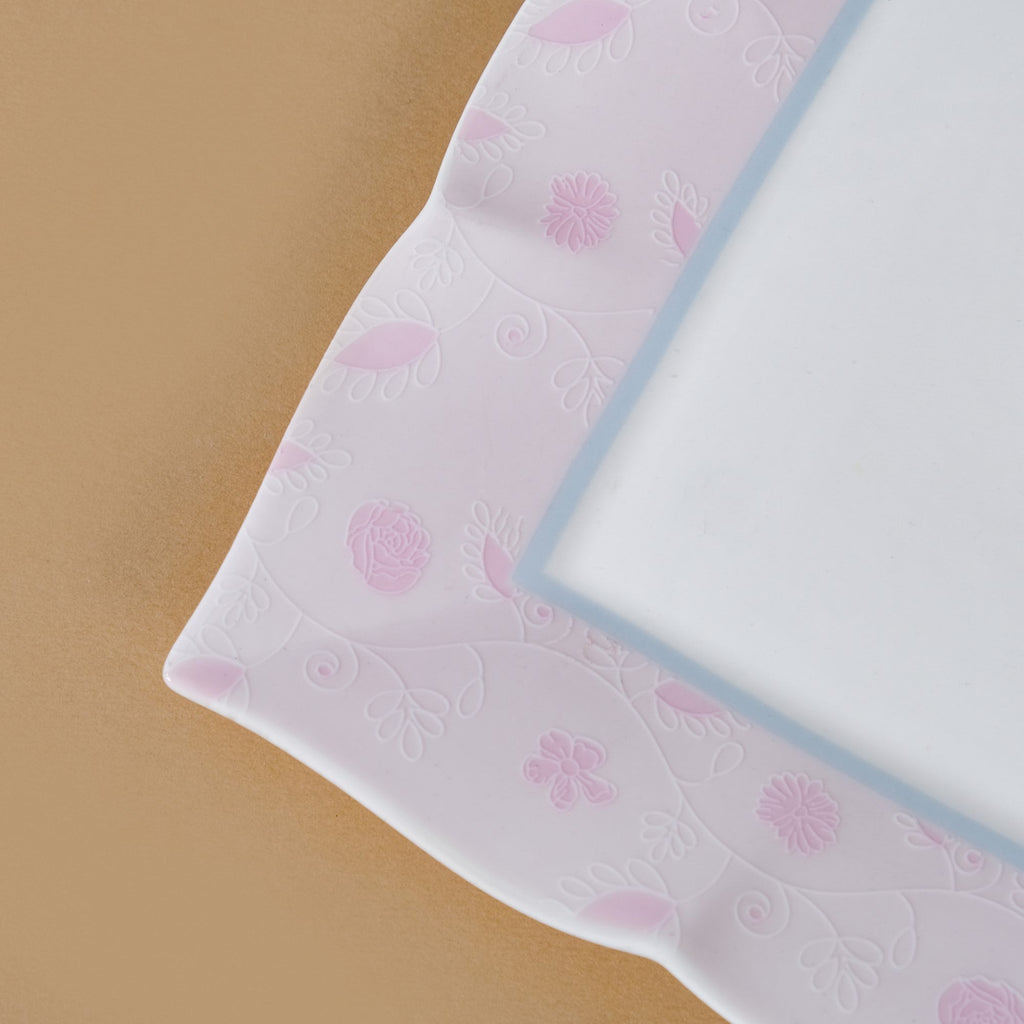 Riona Ceramic Platter White And Pink 9 Inch