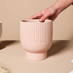 Dusky Pink Glazed Pot