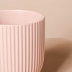Dusky Pink Ribbed Vase