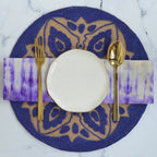 BEADS Mandala Jute Table Mat- Navy Blue