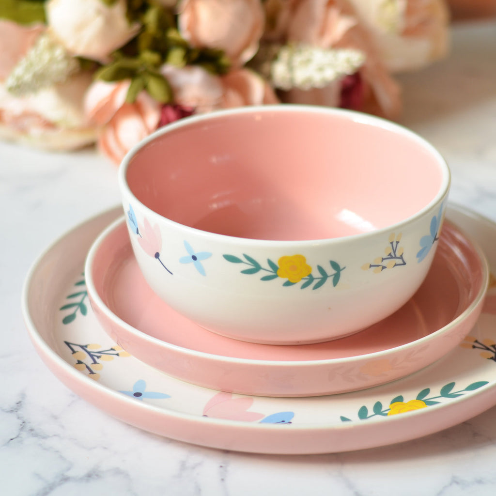 Pink Floral Plates