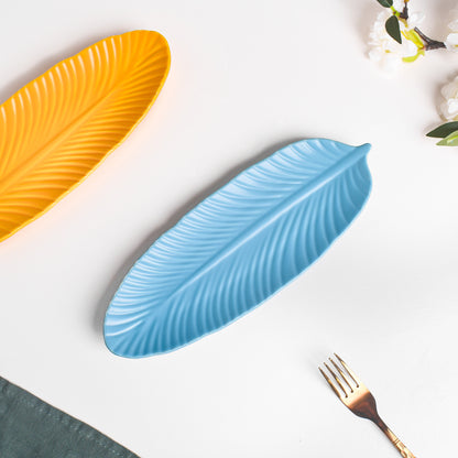 Blue Muffin Leaf Platter