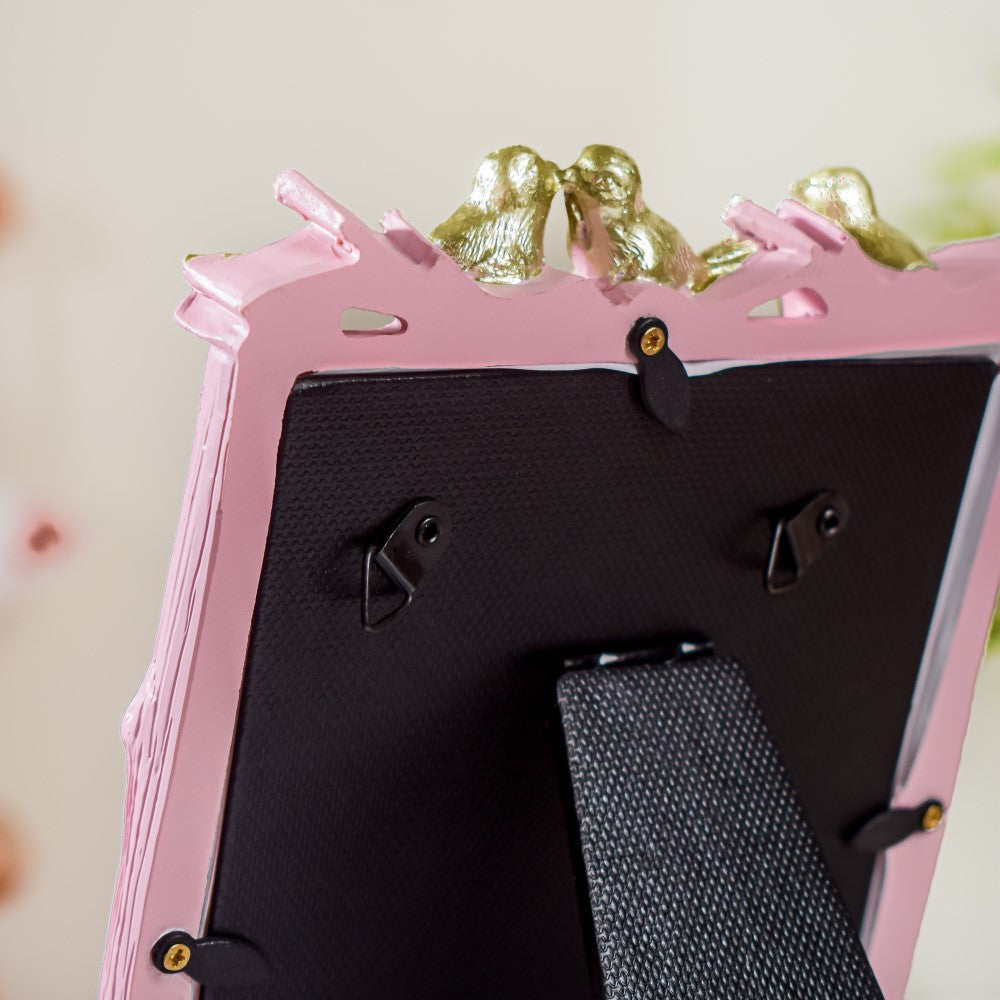Nestling Birds Photo Frame Pink