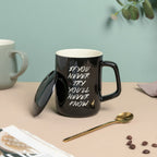 Fix You Black Cup With Lid And Spoon 300 ml