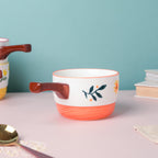 Bloom Orange Ceramic Pot With Handle