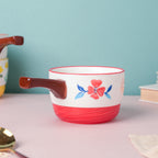Bloom Red Ceramic Pot With Handle