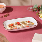 Dune Rectangle Serving Plate Pink 10 Inch