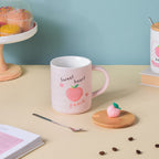 Morning Tea Mug Sweet Peach With Lid And Spoon Pink 350 ml