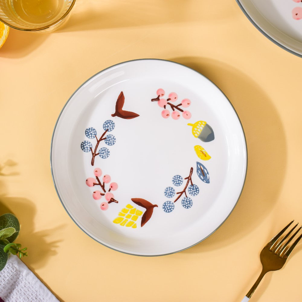 Bloom Ceramic Snack Plate Grey 8 Inch