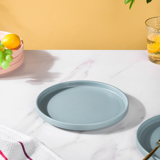 Modern Stoneware Snack Plate Blue