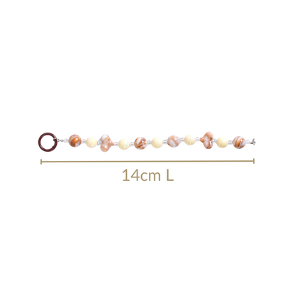 Brown Marble Pattern Love Loop Keychain