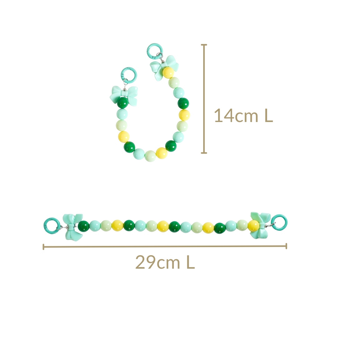 Minty Fresh Bow Keychain With Dual Clasp