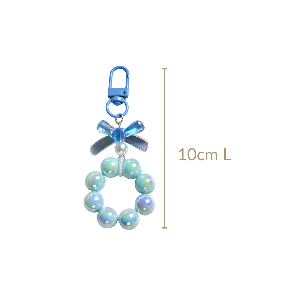 Burst Of Blue Beaded Keychain