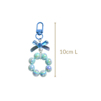 Burst Of Blue Beaded Keychain