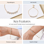 Dainty Bows Gold Chain Bracelet