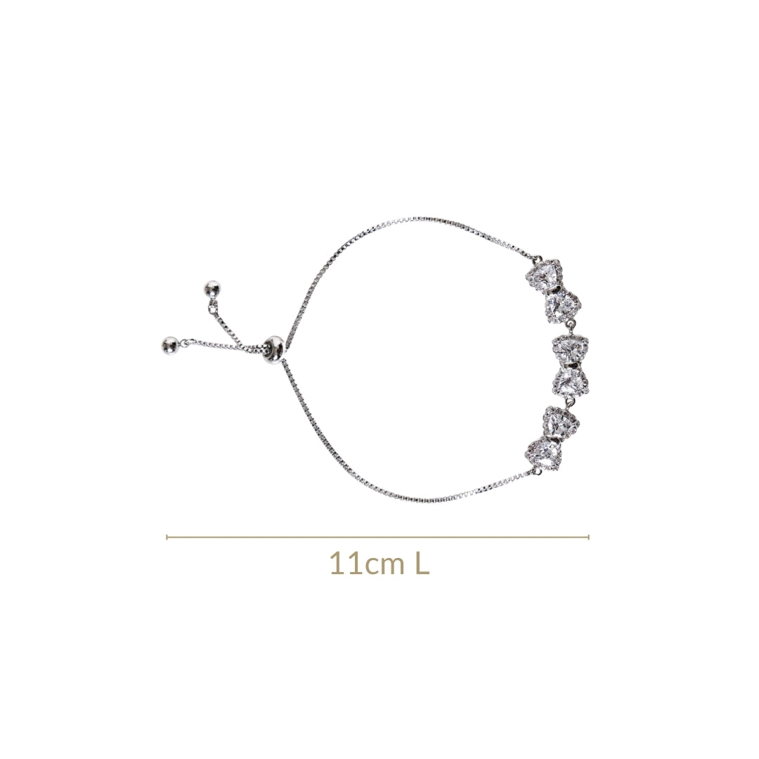 Dainty Bows Silver Chain Bracelet