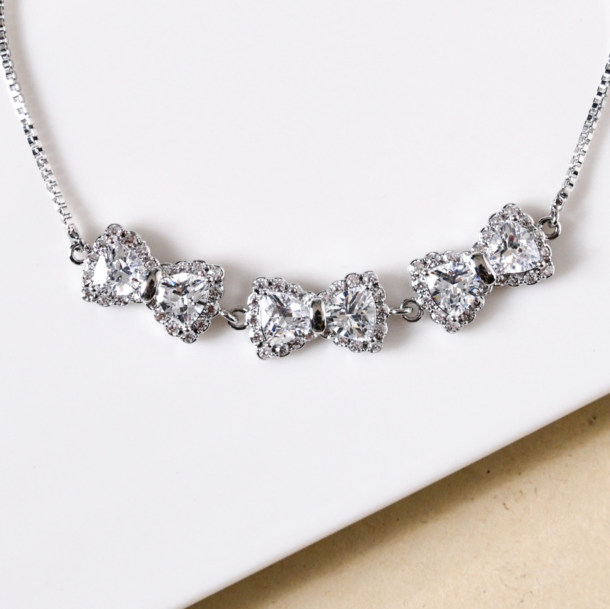 Dainty Bows Silver Chain Bracelet