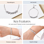 Dainty Bows Silver Chain Bracelet