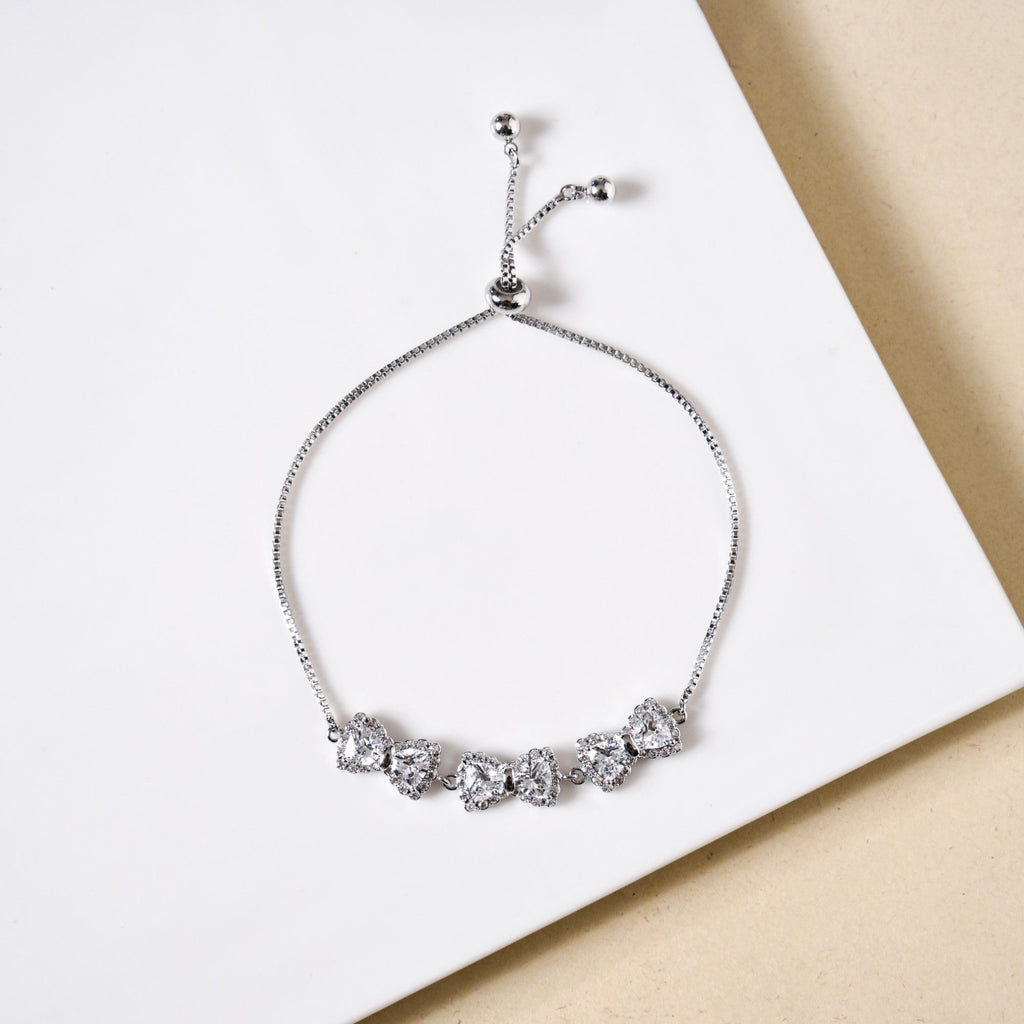 Dainty Bows Silver Chain Bracelet