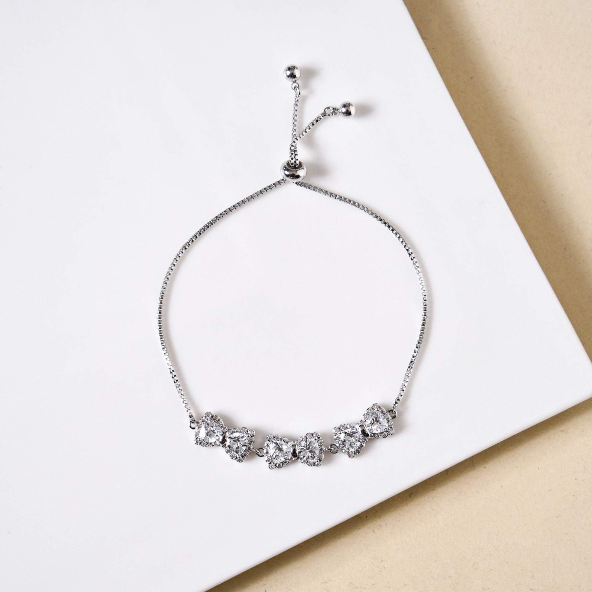 Dainty Bows Silver Chain Bracelet