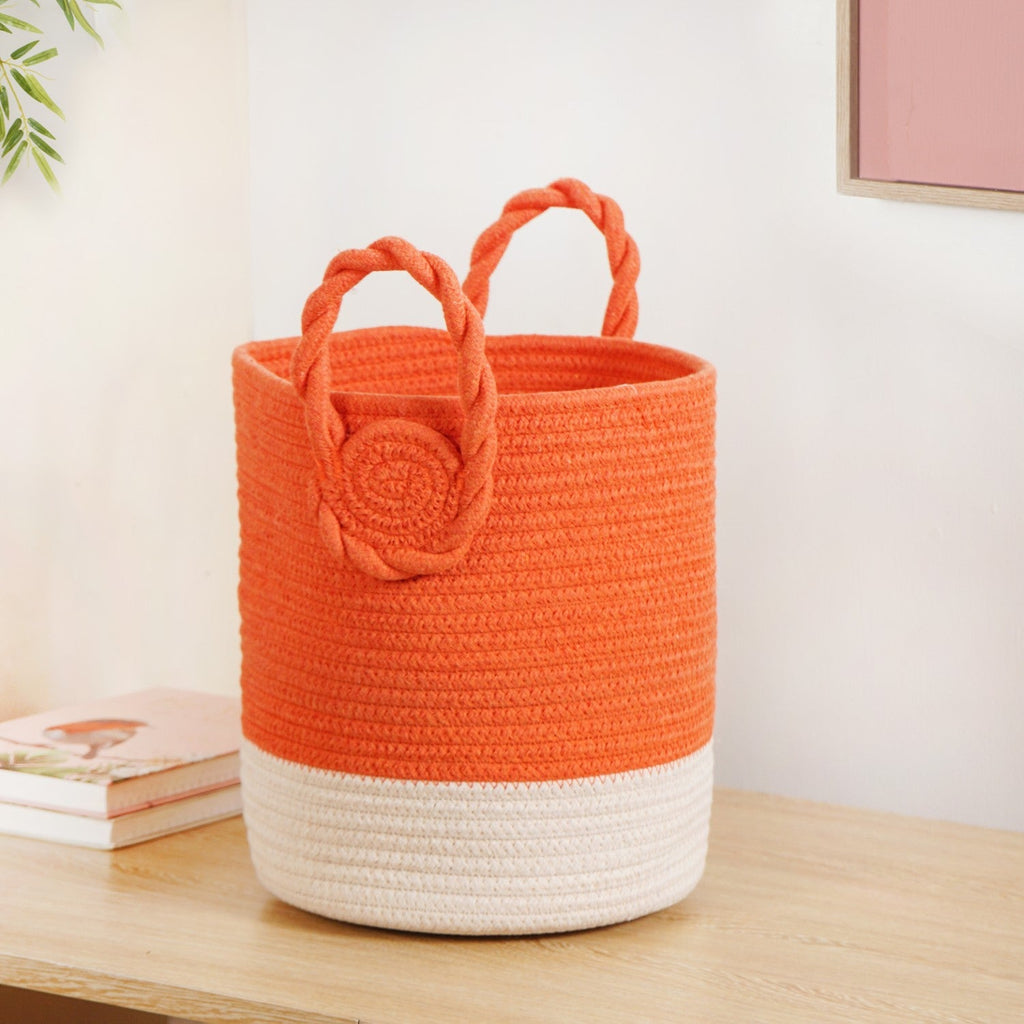 Dainty Dual Colour Storage Basket 26cm