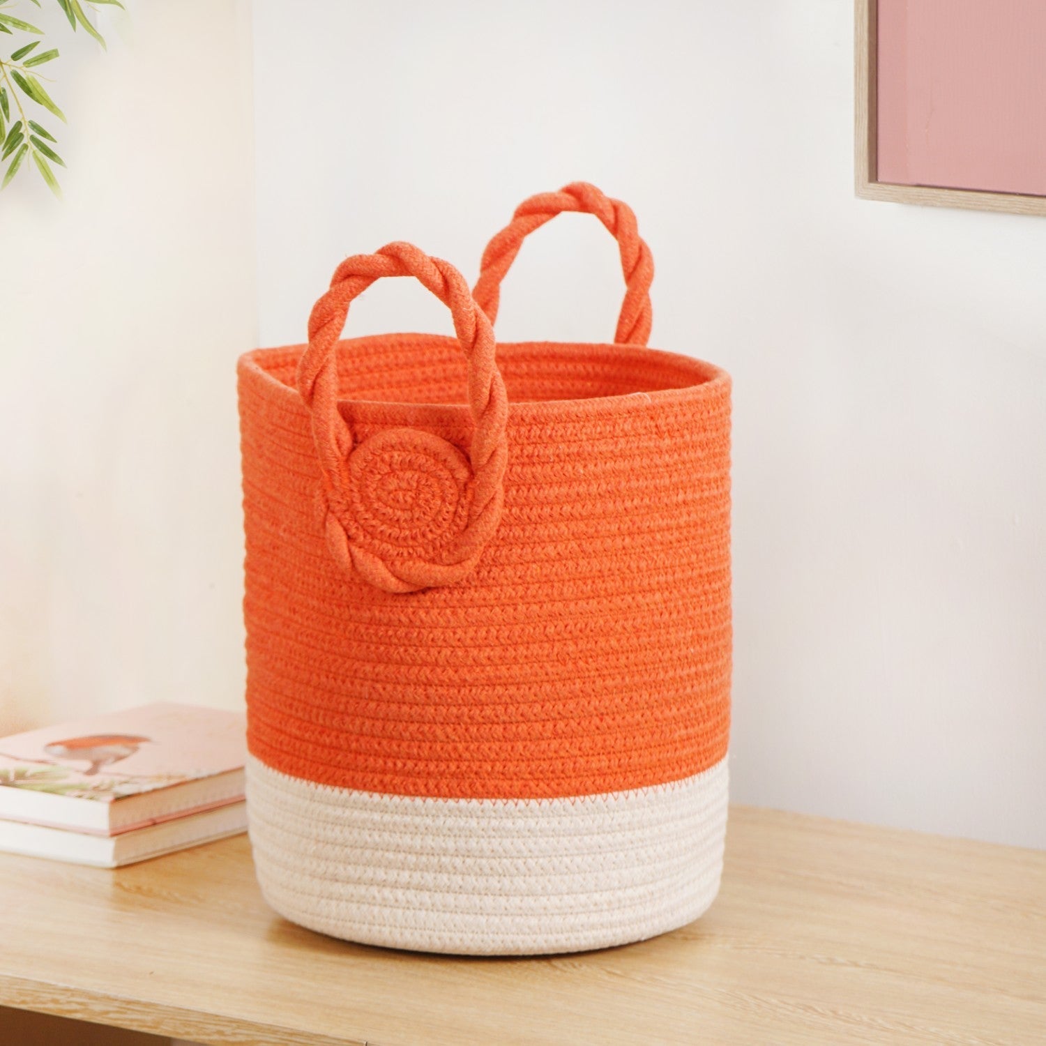 Dainty Dual Colour Storage Basket 26cm