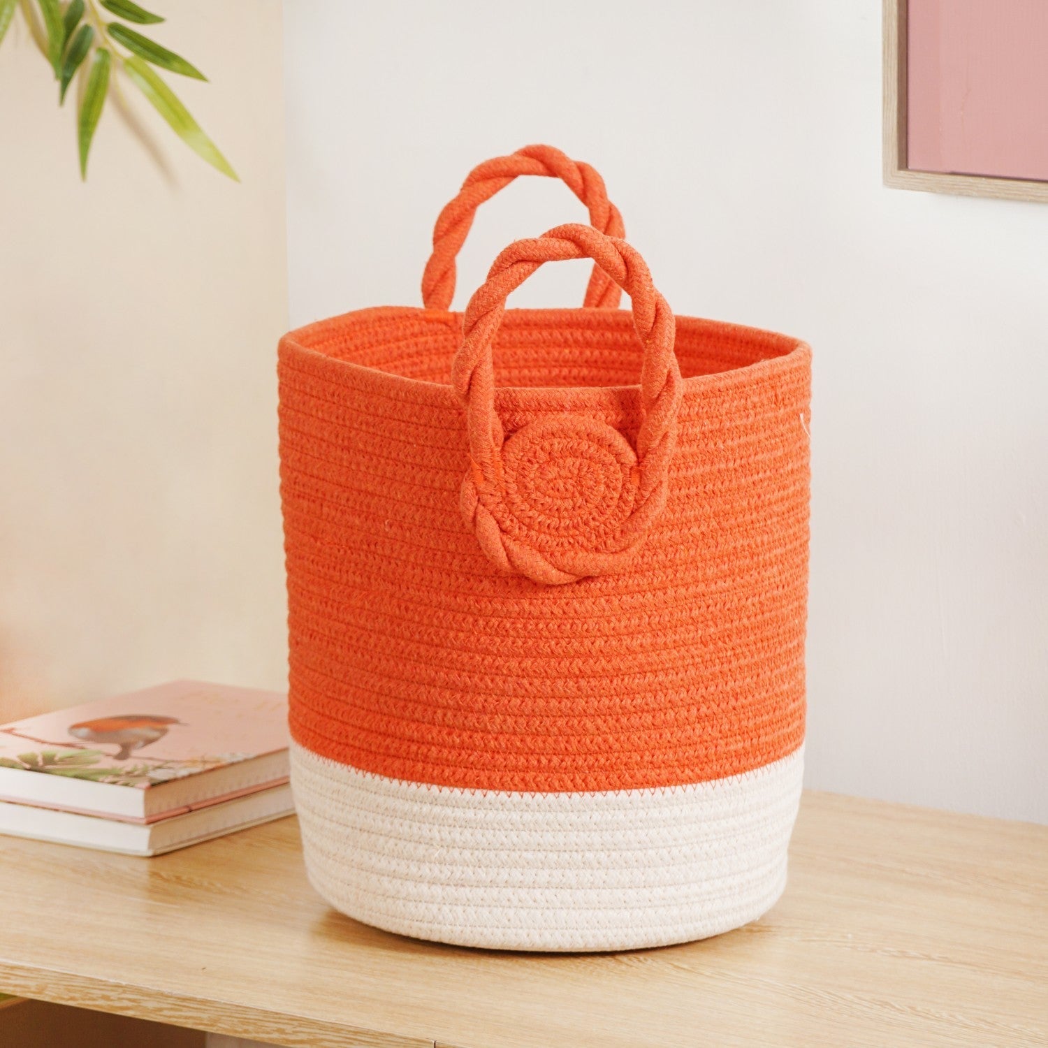 Dainty Dual Colour Storage Basket 26cm