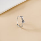 Dainty Silver Bow Statement Ring