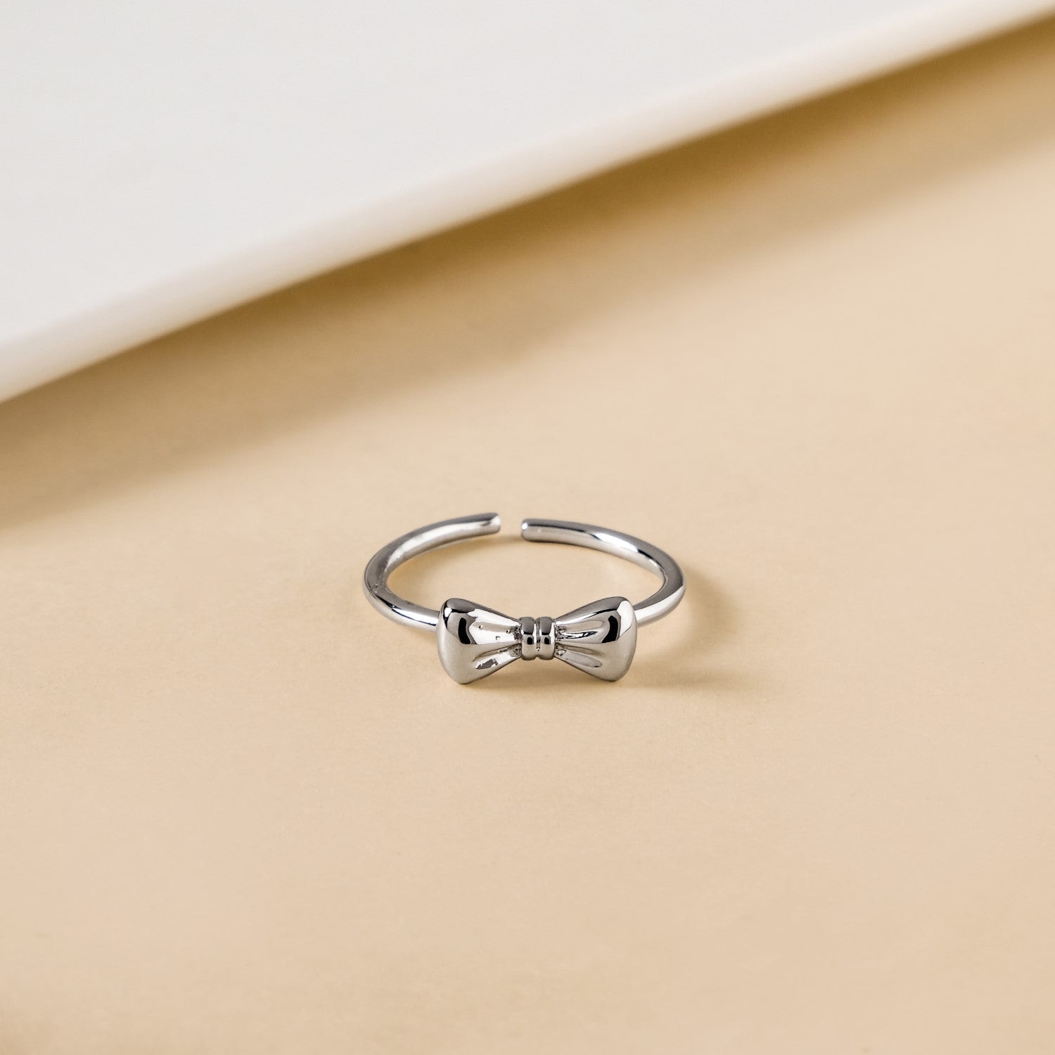 Dainty Silver Bow Statement Ring