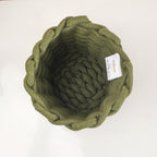 Dark Green Roped Style Basket 15cm