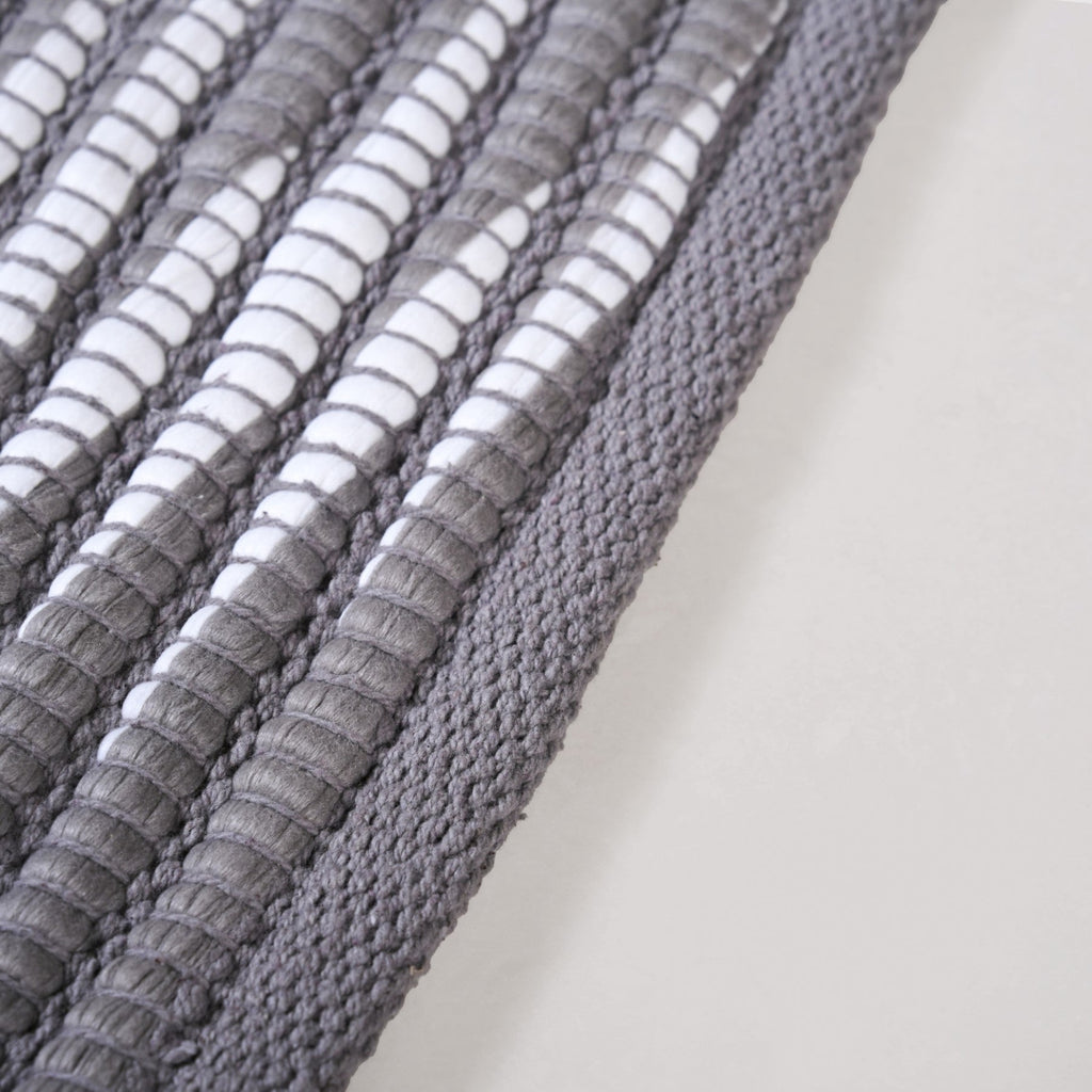 Dark Grey Cotton Weave Floor Mat 85x62cm