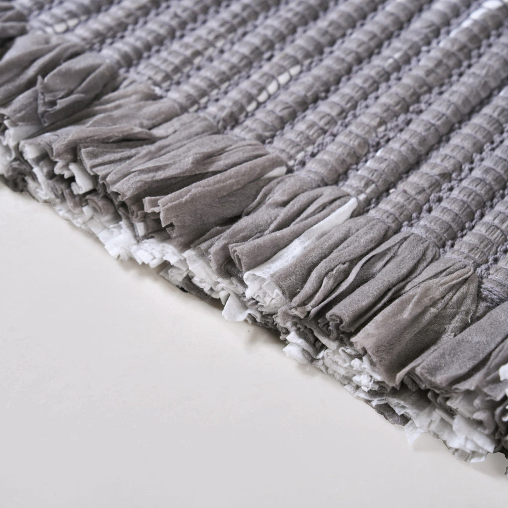 Dark Grey Cotton Weave Floor Mat 85x62cm