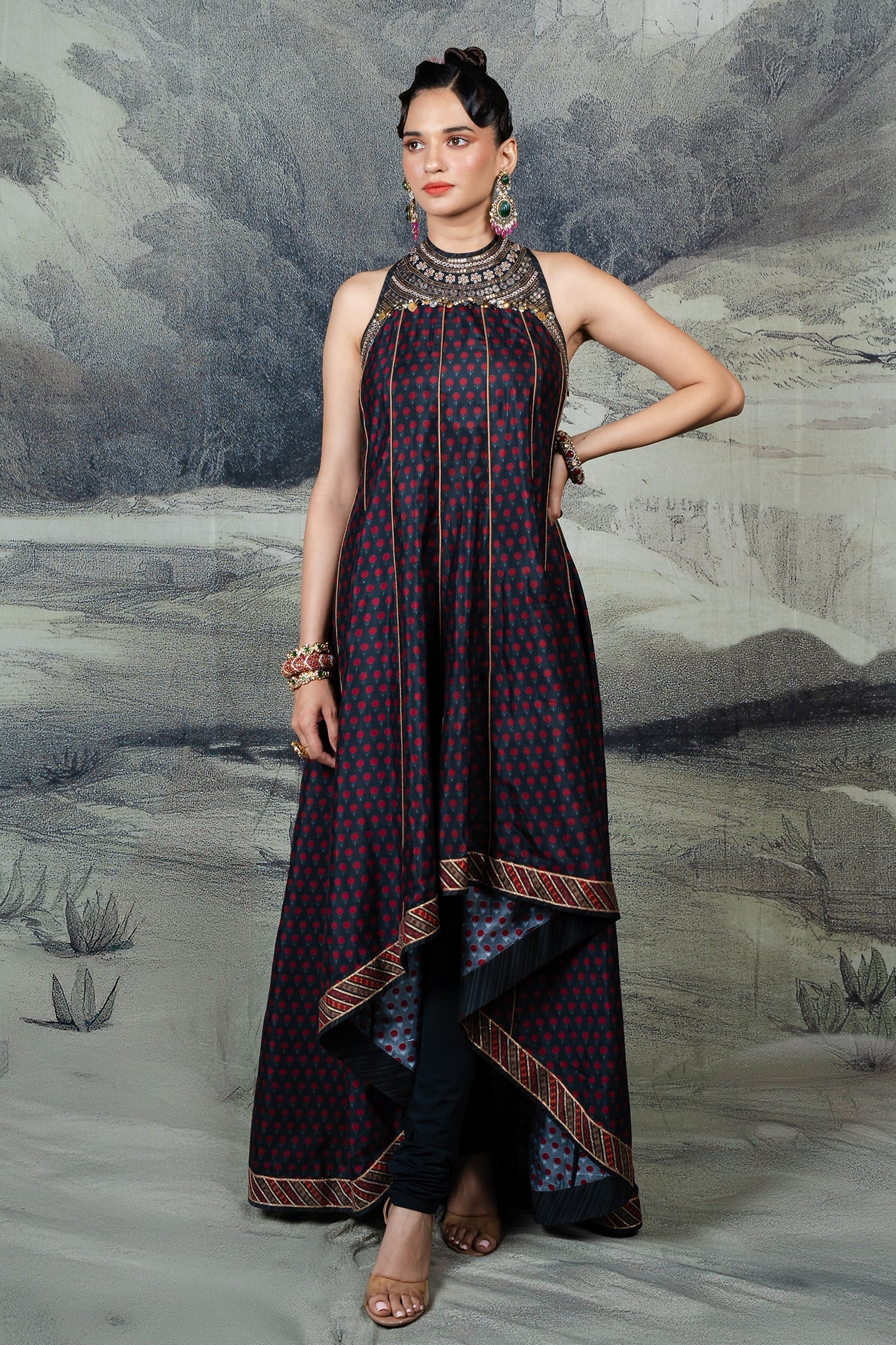 Dark Violet Anarkali Set | BARODA