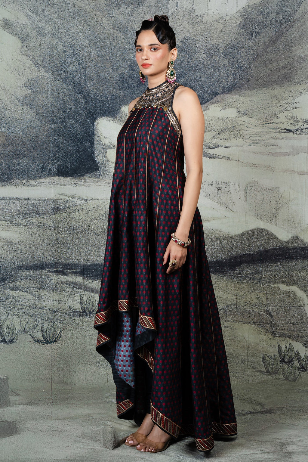 Dark Violet Anarkali Set | BARODA