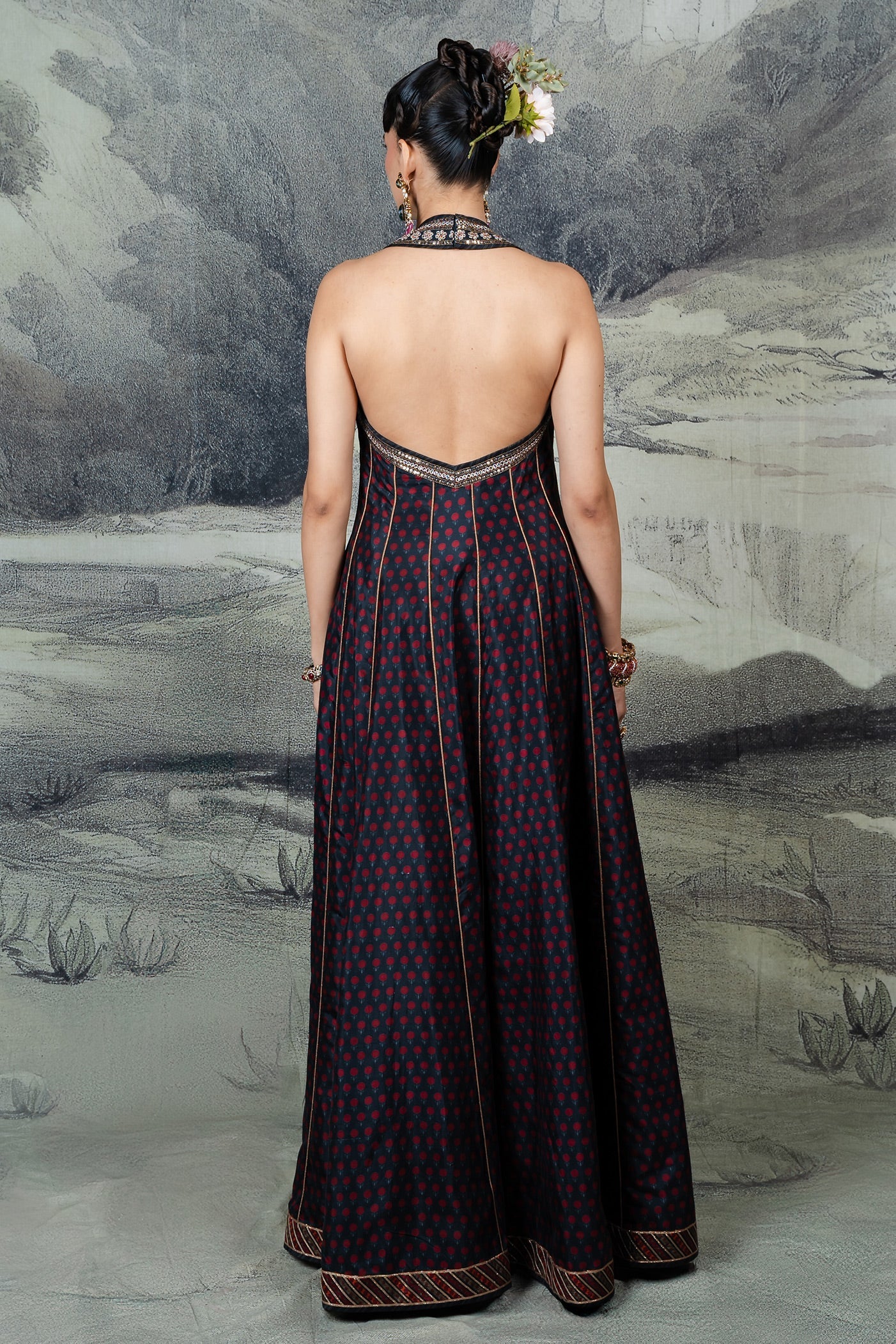 Dark Violet Anarkali Set | BARODA