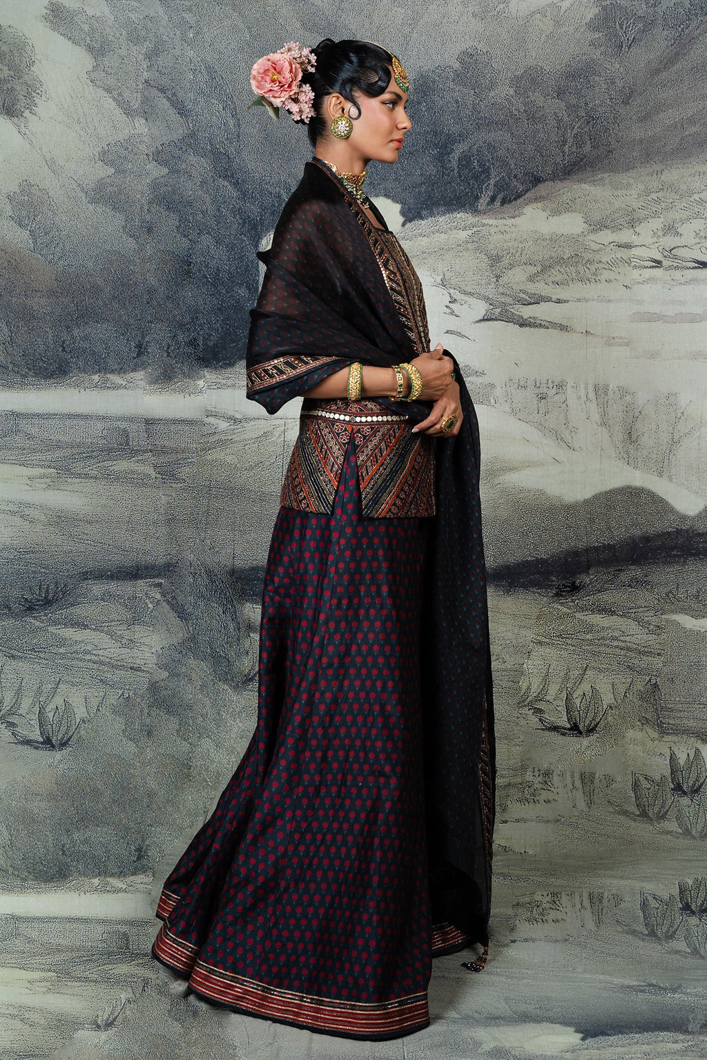 Dark Violet Sharara Set | BARODA