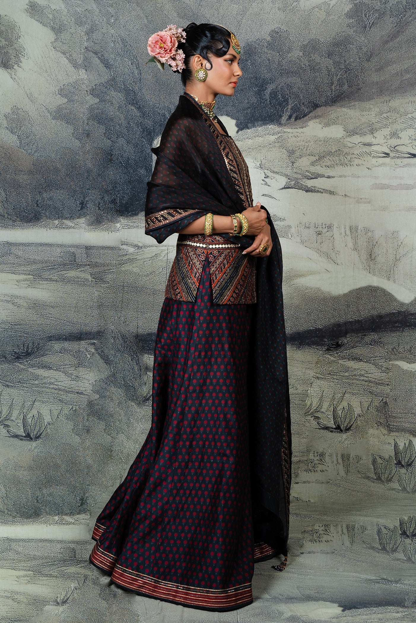 Dark Violet Sharara Set | BARODA