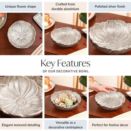 Decorative Metal Flower Bowl Urli